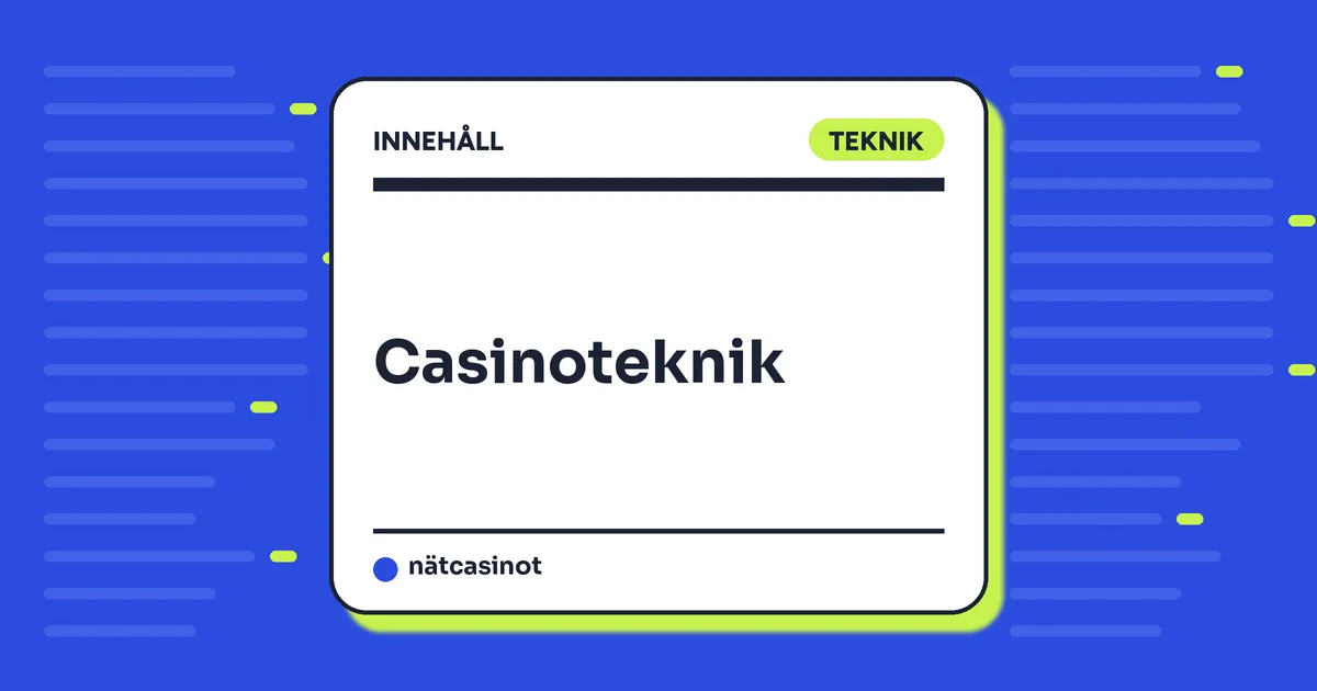 Casinoteknik – snabbare uttag, BankID-konto och live casino